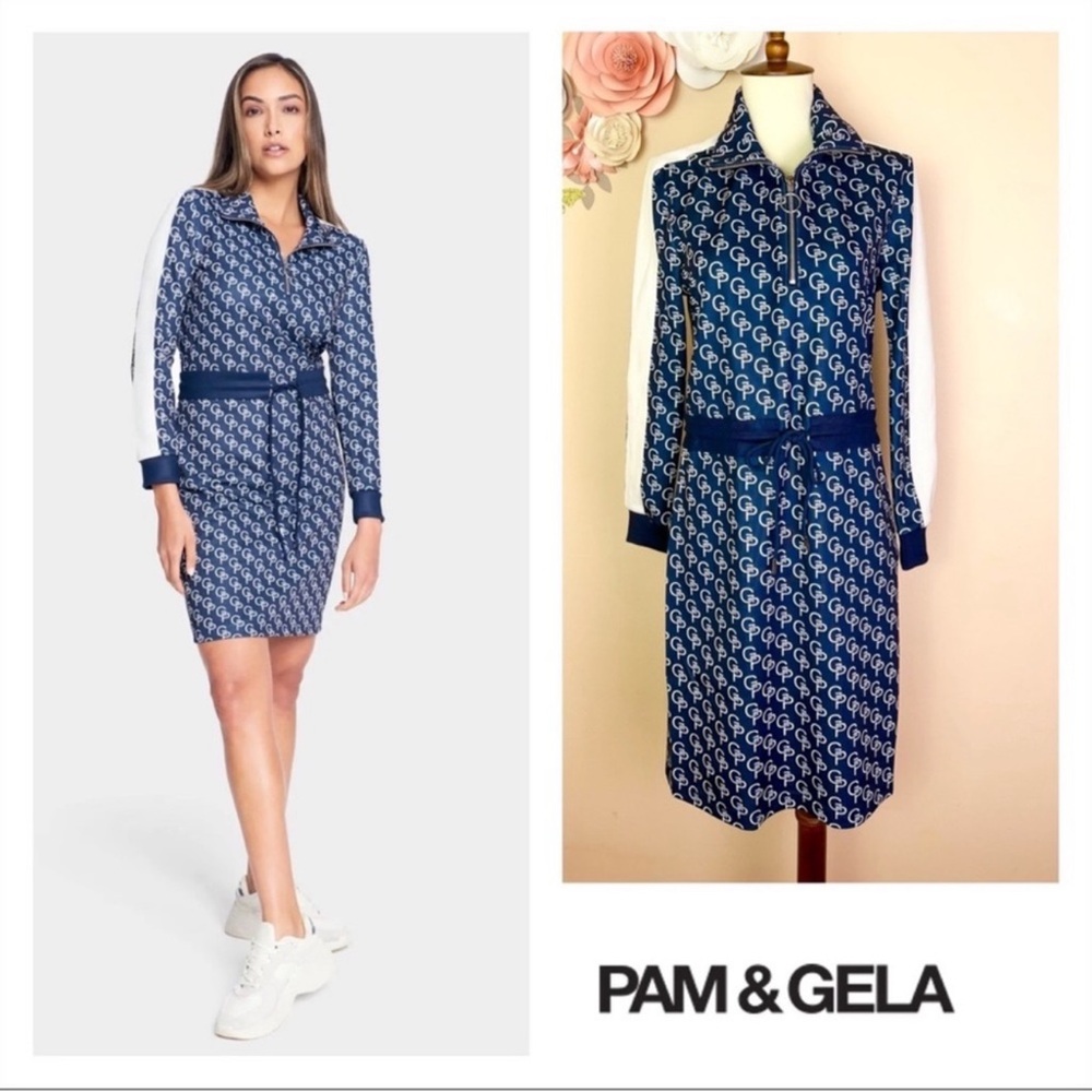 New! PAM & GELA Icon Logo Classic Track Athletic Sport Dress